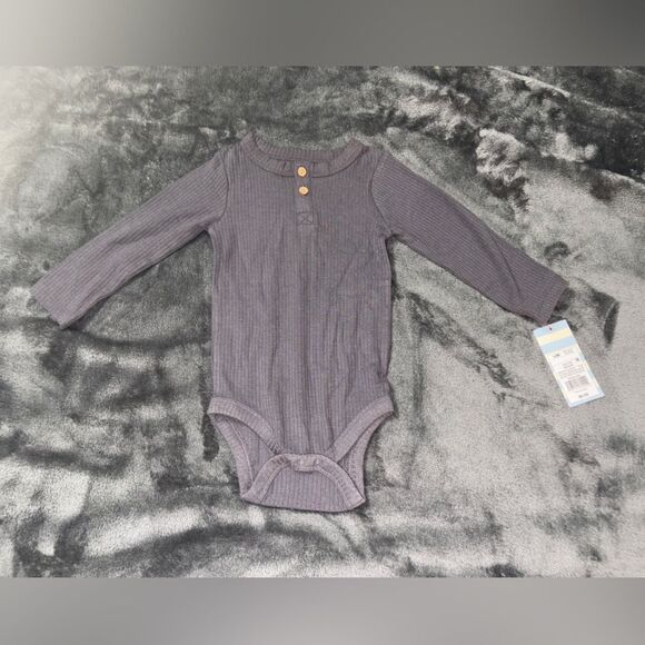Nwt 12m gray longsleeve onesie - Picture 1 of 2